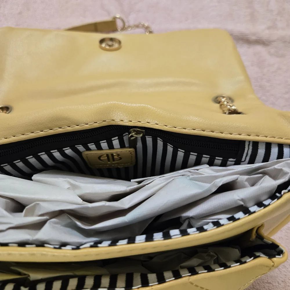 Yellow Quilted Shoulder Bag - Picture 8 of 9